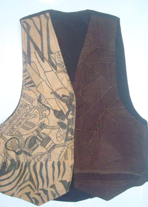 Samyaka® Sleeveless Dual Shade Pattern Printed Jacket 