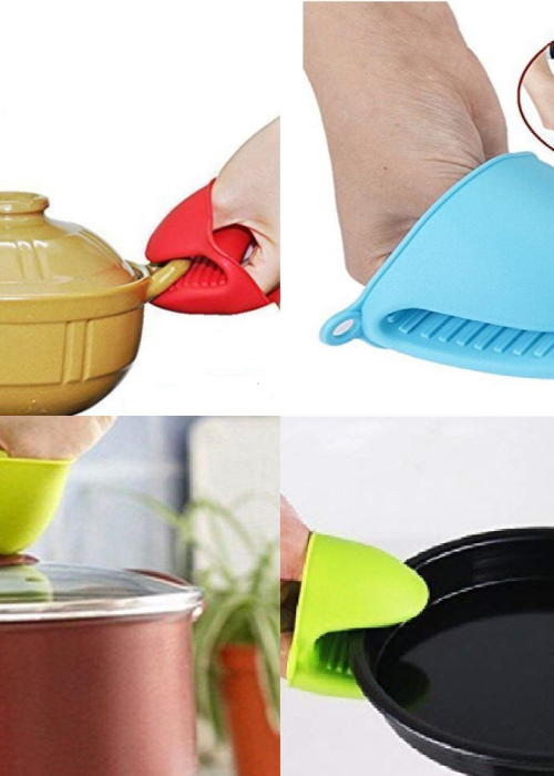 Samyaka® 2Pcs, Multi Purpose Silicone Grip Hot Pot Holder Grip Glove
