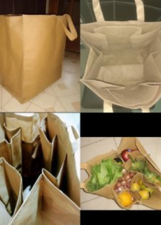 Samyaka® Pack Of 1, Non-Woven Multi Compartment Grocery, Shopping Bag