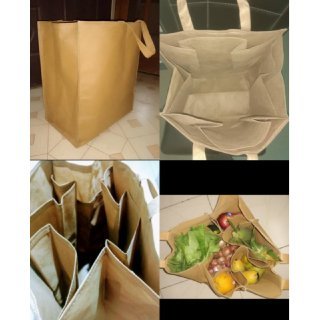 Samyaka® Pack Of 1, Non-Woven Multi Compartment Grocery, Shopping Bag