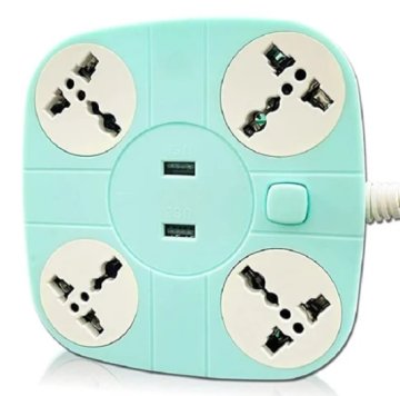 New Times Model A027, 2 USB, 4 3 Pin Socket Extension 