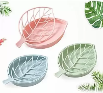 Samyaka® Leaf Shape Soap Holder Case For Bathroom , Kitchen, Sink
