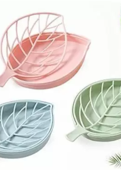 Samyaka® Leaf Shape Soap Holder Case For Bathroom , Kitchen, Sink