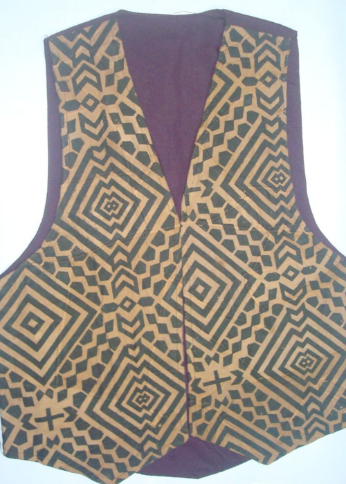 Samyaka® Sleeveless Square Printed Jacket 