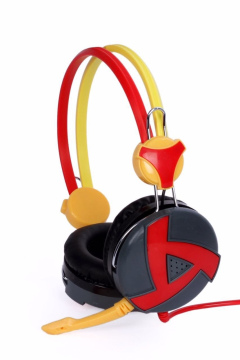 Headset With Mic Red & Yellow