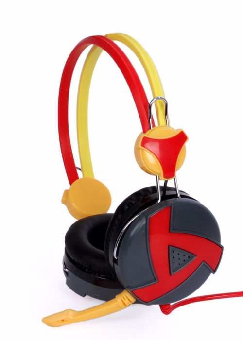 Headset With Mic Red & Yellow