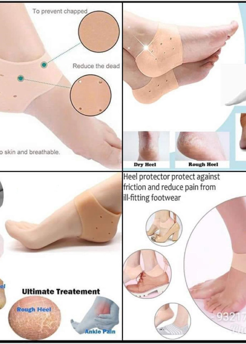 Samyaka® 1 Pair Silicone Heel Pad Foot Heel Care Silicone Heel Pad