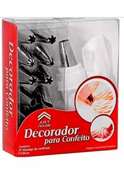 Samyaka 12 Nozzles, 1 Reusable Icing Bag Lid, 1 Reusable Icing Bag Connector