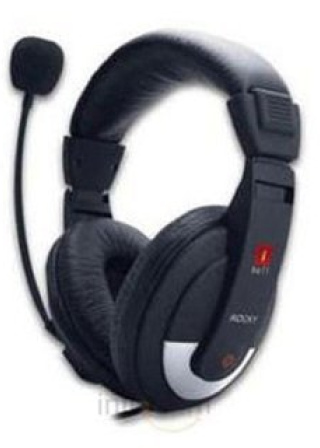 iBall Rocky Over Ear Headset With Mic Black For Computers