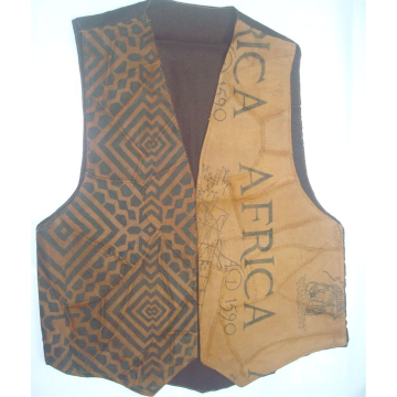 Samyaka® Sleeveless Africa Dual Pattern Printed Jacket 