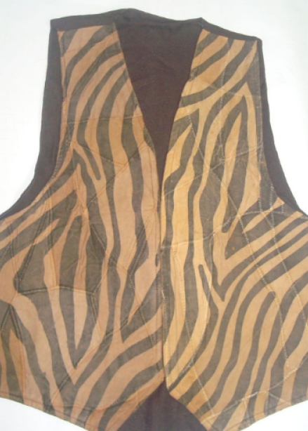Samyaka® Sleeveless Brown & Black Stripes Printed Jacket 