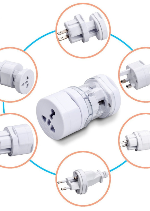 Universal World Wide Travel Charger Adapter Plug, with FREE Pouch