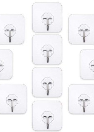Samyaka® Pack Of 10 Pieces Self Adhesive Wall Hooks