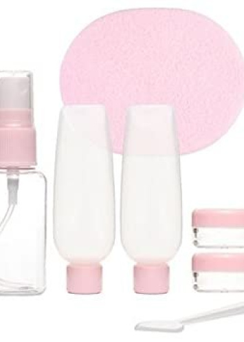 Samyaka® 3 Bottle 2 Container. 1 Sponge Cosmetic Travel Kit 