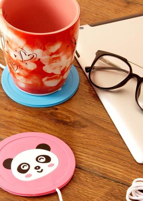 Samyaka® Pack Of 1, Silicone Usb Heat Warmer Coaster Mat Pad For Milk Tea Coffee Mug