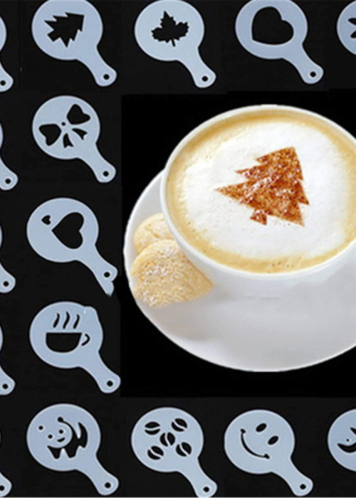 Samyaka® Wonderful 16 Coffee Stencils, Cake, Coffee, Cookies, Pastries, Pies, Chocolates, Milk, Hot Chocolate Decorating Stencils