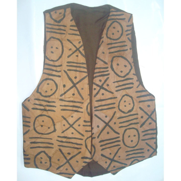 Samyaka® Sleeveless Cross & Circle Pattern Printed Jacket 
