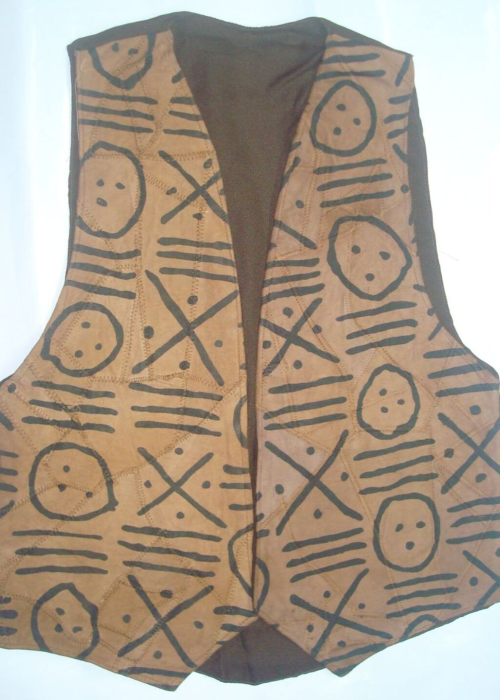 Samyaka® Sleeveless Cross & Circle Pattern Printed Jacket 